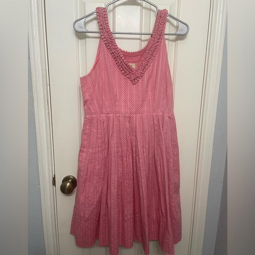 Moulinette Soeurs Pink Sleeveless Polka Dot Dress